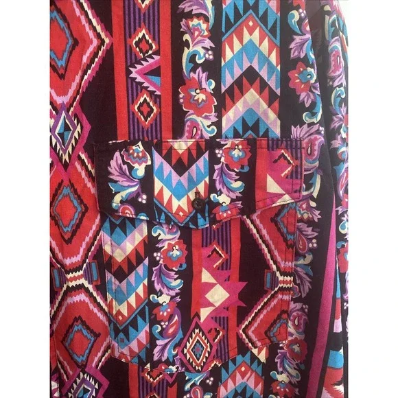 Vintage Wrangler Brushpopper Button Up Western Shirt Long Sleeve Men's XL